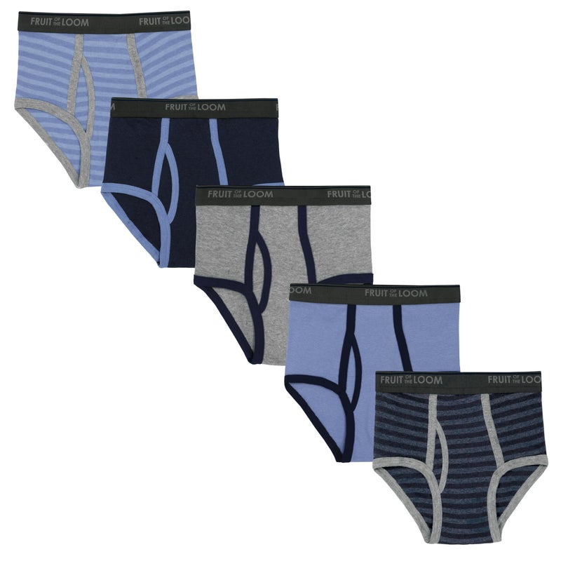 Fruit Of The Loom Boys' Fashion Brief (Pack of 5), Stripes and Solids, X-Large - Image 1